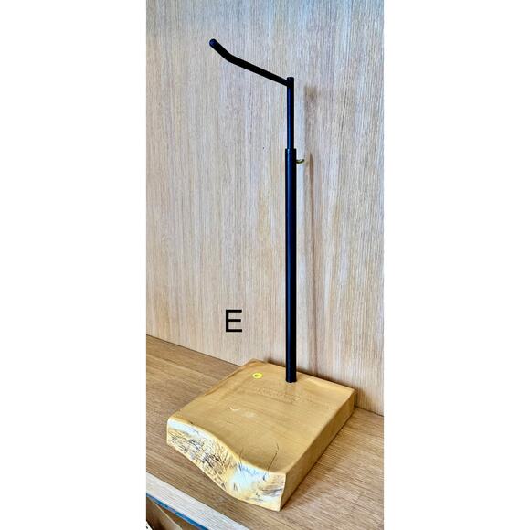 “E” Custom Steel & Wood Retail Display Stand LIVE edge– Adjustable Height - Picture 4 of 7